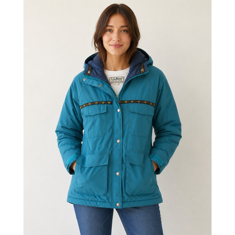 Vintage L.L.Bean Baxter State Parka Insulated Jacket Teal Women's Medium USA